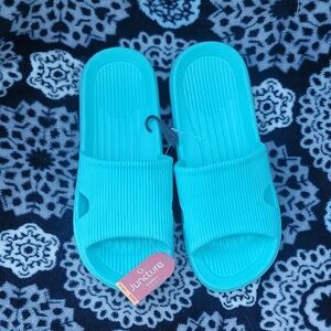 Juncture Teal/Turquoise Slide Sandals Sz 5/6